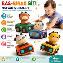 Hayvan Figürlü Bas-bırak Git Araba Eğitici Oyuncak