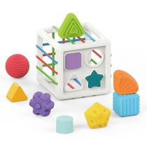 Montessori Şekil Eşleştirme Küpü - Geometrik Bloklu Eğitici Oyuncak