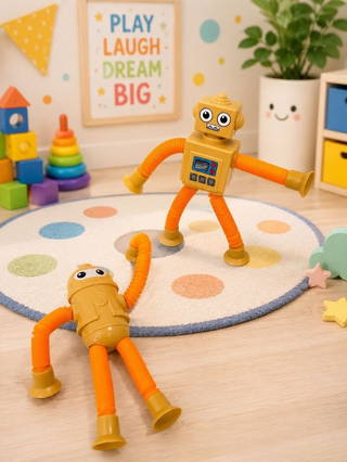 Eğlenceli Vantuzlu Uzayan Robot - Turuncu
