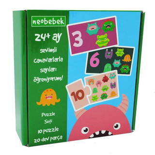 Sevimli Canavarlarla Sayıları Öğreniyorum! Puzzle Seti 24+ Ay