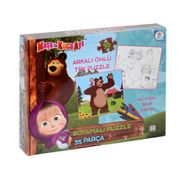 Maşa Ve Koca Ayı Boyamalı Puzzle
