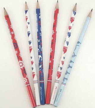 6'lı Faber Castell Marin Desenli Kurşun Kalem