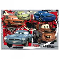 2x24 Parça  Puzzle  WD Cars Yeni Macera