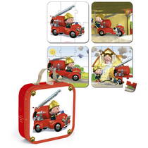 Janod Multi Puzzle - Fireman - 4 İn 1 - 20X20Cm