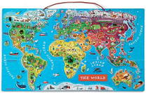 Magnetic World Puzzle - 92 Mıknatıslı Parça - 77X46X1cm J05504