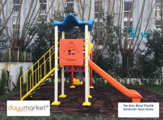 Tek Kule Metal Plastik Salıncaklı Oyun Grubu 