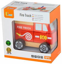 Viga Toys Ahşap İtfaiye Arabası 13x10x8cm