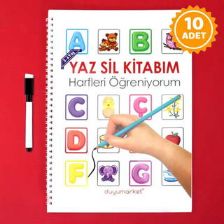 Yaz Sil Kitabım Harfleri Öğreniyorum - 10 Adet